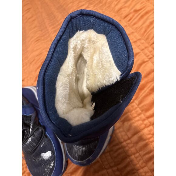 Hobibear Blue&Black Snow Kid’s Boots Winter Warm Soft Comfortable Slip-On Size 3 - Picture 2 of 7